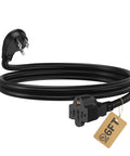 Indoor Outdoor Extension Cord 6 Ft Heavy Duty 16 Gauge 3 Prong Waterproof SJTW Pure Copper Wire All Weather NEMA 5 15P To 5 15R UL Listed