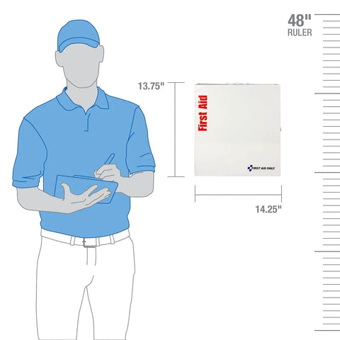 ANSI A 2021 OSHA Compliant First Aid Kit For Restaurants And Food Service Venues With 50 Plus Person Capacity In A Heavy Duty Metal Cabinet Featuring SmartTab System