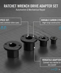 Kick Ass Multipurpose Ratchet Drive Adapter Kit With 4-Piece Carbon Steel Socket Converter Set For Ultimate Versatile Tool Compatibility In Auto Repair And Gear Work, 4-piece adapters