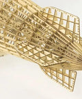 Close-up of tail section of 1:408 Hindenburg Zeppelin 3D Wooden Model Kit With Display Case, Laser Cut Balsa Wood Build For Beginners.