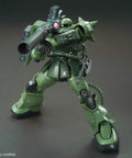 Gundam The Origin Zaku II Type C6 R6 HG 1 144 Model Kit with belt fed machine gun and bazooka in action pose.