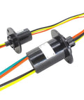Pro Grade High Power Slip Ring Kit For Rotary Unions 12.5mm 22mm 30mm OD With 5A 10A 30A High Current Options 2 3 4 6 8 12 Channel Electrical Slipring System For Robotics Cameras And Industrial Gear, black flanged cable slip rings