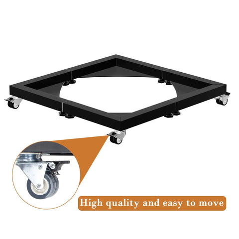 Built Tough Heavy Duty Steel Fire Pit Stand With Adjustable Height From 16 To 26 3/8 Inches Rolling Wheels With Close-Up Detail