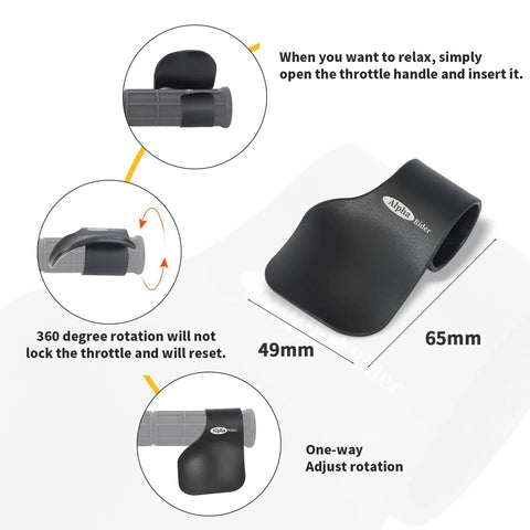 Cruise Throttle Assist For 22mm Handlebars Universal Motorcycle Throttle Mounted Aid showing dimensions and installation guide