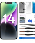 IPhone 14 6.1 Inch Screen Replacement With Proximity Sensor And Earspeaker Flex Cable, 3D Touch LCD Digitizer Full Assembly