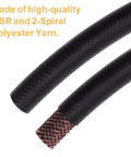 Rugged NBR Fuel Line Hose Half Inch ID Push On For Small Engines Gas Oil Coolants with visible 2 spiral polyester yarn