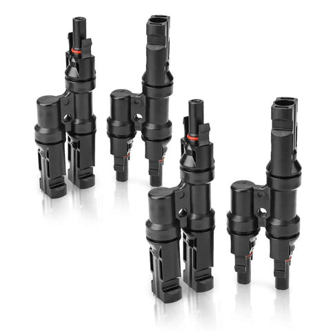 Heavy Duty Solar Y Branch Connector Kit For Paralleling Panels M To FF And F To MM With 2 Pairs Plug And Play Ready