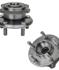 Beefed Up 4 Piece Front And Rear Wheel Bearing Hub Assembly Kit For 2008 To 2014 Dodge Challenger, 2009 To 2014 Charger, And 2009 To 2014 Chrysler 300, 5 Lug, Includes 2 Front Hubs And 2 Rear Hubs shown with 5-lug configuration