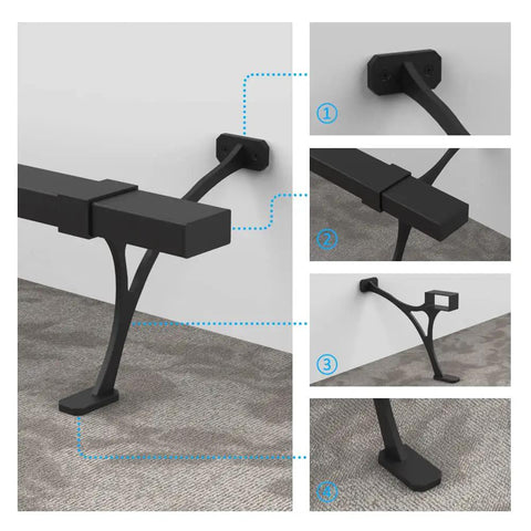 Bar Grade Foot Rail Kit For Undercounter Mounting Heavy Duty Steel Square Tube Railing Hardware For Indoor And Outdoor Use Black 3 Foot Keeps You Comfortable And Stable On Bar Stools And High Tables