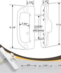 Level Up Your Home Security With This Heavy Duty Aluminum Sliding Glass Patio Door Handle Set Featuring Rock Solid Mortise Lock And Spare Keys For Dead Simple Diy Fixes, detailed diagram with measurements.