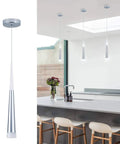 3 Pack Modern Mini Island Pendant Lights With Acrylic Shade LED Adjustable Cone Pendant Lighting For Kitchen Island Dining Room Living Room Bar Warm White 3000K in a modern kitchen setting