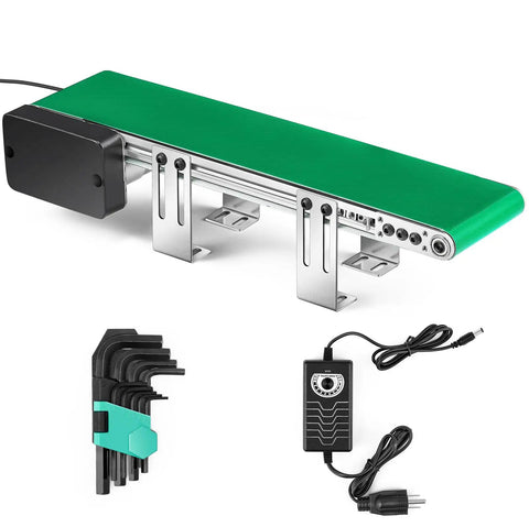 Desktop Belt Conveyor 20 Inch With Reverse Switch And Stepless Speed Control For Packaging, Production Line And Home Use PVC Belt Portable Conveying System