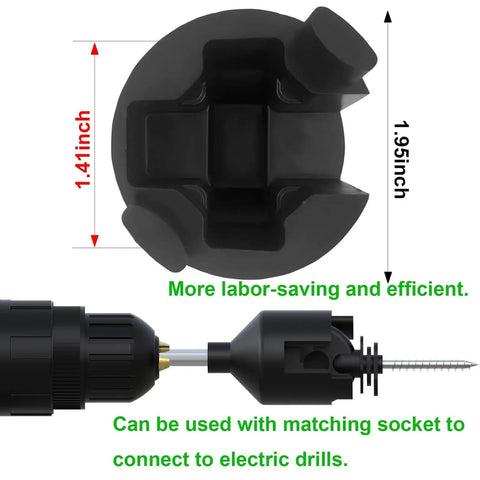 Dang Solid Heavy Duty Screw In Electric Fence Insulators 30 Pack Steel drill socket attachment for efficient installation.