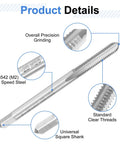 Close-up of Kickass High Speed Steel Hand Tap Set For Number 8-36 Unf Threads showing precision-ground M2 steel and square shank.