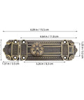 Old School 6 Inch Decorative Door Latch With Screws, Vintage Sliding Door Lock, Antique Zinc Alloy, with detailed measurements