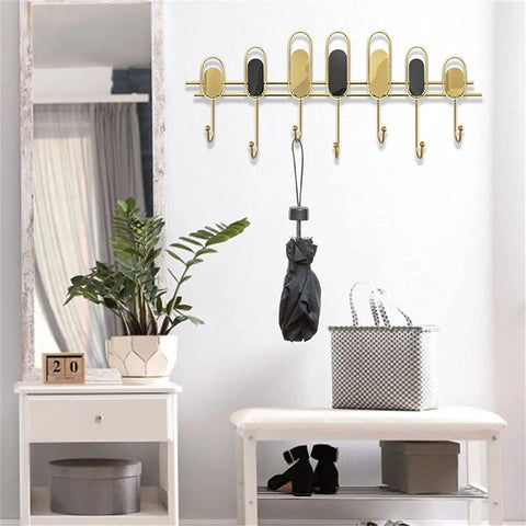Heavy Duty Iron Wall Hooks With Slick No Drill Install For Coats Keys And Umbrellas Modern Wall Decor For Entryway Closet And Bathroom Organization Game Changing Space Saving Storage