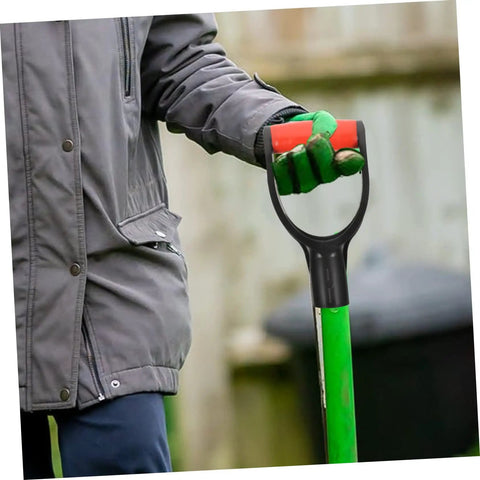 Person holding Two Pack D Shaped Shovel Handles Replacement For Snow Shovels And Scoop Shovels, Easy Grip Bucket Handle Replacement