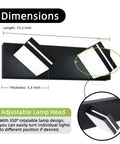 Dimensions and adjustable feature of Two Light Bathroom Vanity Light In Matte Black Modern 16W LED Dimmable Over Mirror With 350 Degree Adjustable Head Cold White 6000K ETL Listed 15.5 Inch.