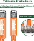 JOERIC orange hex-shank dry diamond drill bit set, 10 pcs, 5mm core bits for granite marble tile glass