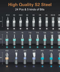 Bit set from 24 In 1 Magnetic Screwdriver Set With Detachable Ratchet Handle Multi Bit Magnetic Drive Portable Precision Repair Kit