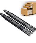 Bottom Mounted Metal Buffer Drawer Slides Two Pack Concealed Cabinet Tracks Heavy Duty Steel Construction with smooth glide.