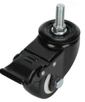 Built Tough 25 Inch Swivel Caster Wheel With Snappy Lock Brake And Twin Bearings For Heavy Duty Cart Furniture Trolley Low Noise Poly Roller M12 Mount side view