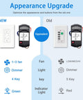 Comparison of new and old Ceiling Fan Remote Control Kit with Dimmer Light Switch, Wall Switch UC9050T Replacement features