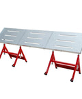 Heavy Duty Carbon Steel Folding Welding Workbench Table With Adjustable Height And Angle Settings Plus Retractable Guide Rails, 400 lbs capacity.