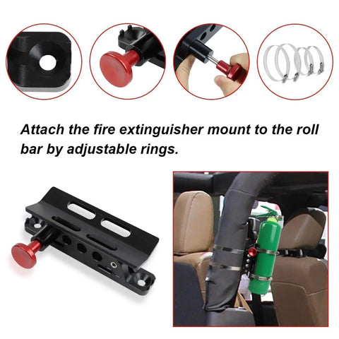 Slick Quick Swap Roll Bar Fire Extinguisher Mount Bracket Holder For Tough Off Road Jeep Wrangler Gladiator Ford Bronco Utv Sxs Polaris Rzr Ranger Can Am Maverick Atv Rock Solid Safety Gear