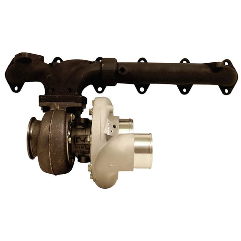 Iron Horn Diesel Turbocharger Kit With S363SXE 76 0.91AR Turbo, 79 Lb Per Min Flow, Includes T4 Manifold Kit