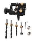No Sweat 3 In 1 Dowel Jig Kit For Woodworking Self Centering Drill Guide With Steel Bushings Adjustable 6 8 10 Mm Bits parts display
