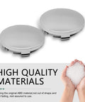 Heavy Duty Silver Wheel Center Caps Four Pack For Cars Trucks Suv Sedan featuring durable ABS with a shiny metallic finish.