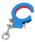 Cable Tray Roller With Opening Cable Guide Clamp And Adjustable Wire Pulling Pulley For Inside And Outside Corner Applications Pro Grade Smooth Wire Guiding To Cut Snags And Friction Easier Threading And Cleaner Cable Runs blue nylon and steel clamp