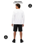 Back view of man wearing Two Pack Men's UPF 50 Plus Long Sleeve Sun Shirts Stay Dry Quick Dry Breathable Moisture-Wicking Tech Fabric