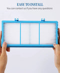 Hands holding Post Filter Replacement HAPF30AT Pack For AER1 Series True HEPA Filters, Six Replacement Filters For Holmes Purifiers
