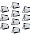 Top Shelf Industrial Grade 500W LED Flood Light Cranks Out 55000 Lumens Blazing Bright Cold White Glow Outside Security Backyard Fence Gym Parking Lot All Season, ten units in a grid layout.