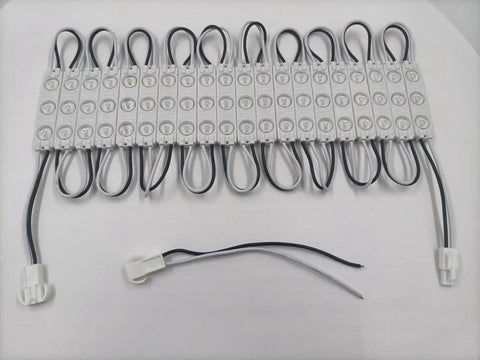 110V AC LED Module 6500K White 1.5W For Lightbox Advertising Signs With Sticky Back Adhesive Cuttable 3 LED 2835 SMD No Transformer Needed 200 Pack For Stores Restaurants Bars Cafes Airports Banks