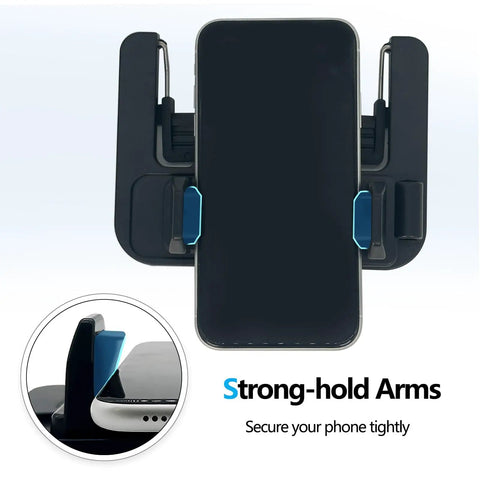Rock Solid Golf Cart Phone Holder Steering Wheel Mount Spring Loaded Grip Holds Phone Snug And Stays Put Through Hard Turns And Rough Dirt Roads crafted for all smartphones with strong-hold arms.