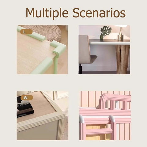 Edge Corner Protector Self Adhesive Foam Bumper Guard for Furniture multiple scenarios installation examples on tables and beds