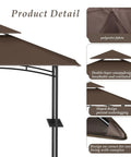 5 By 8 Outdoor BBQ Gazebo Replacement Top Canopy, Double Layer Brown 100% Polyester Weatherproof Cover That Blocks Rain And UV Rays For Model L-GG001PST-F