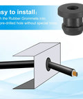 Top Hat Rubber Grommets For Wiring 7mm Drill Hole Inner Diameter 3/16 Inch, Outer Diameter 11mm, demonstration of installation