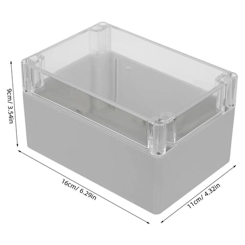 Weatherproof Outdoor Electrical Junction Box With Hinged Cover For Industrial Wiring And Control Systems Plastic Enclosure For No Fuss Tool Free Access Durable All Weather Wiring Box For Equipment Installation And Maintenance 16x11x9cm