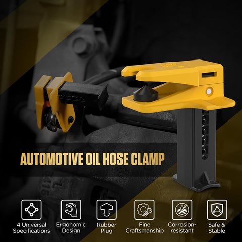All In One Universal Brake Line Clamp Kit, Four Piece Set For Three Eighths, Five Sixteenths And One Half Inch Lines, Banjo Compatible