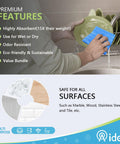 Person using Ultra Absorbent Reusable Cleaning Wipes 40 Count 12x24 Inch Multi Purpose Towels for kitchen dish cleaning