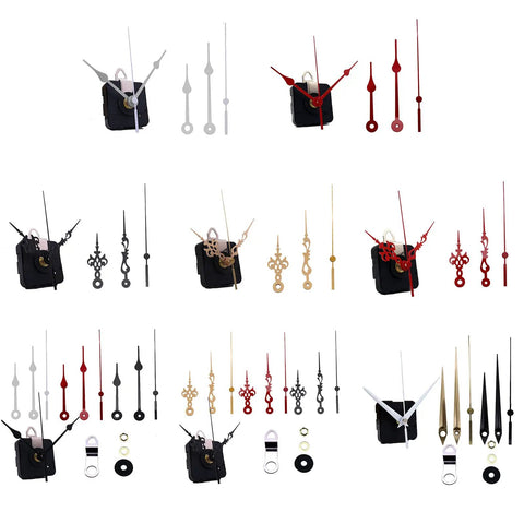 Various sets of clock hands and movements from Backwards Clock Movement Kit For DIY Wall Clocks Replacement Accessory Durable Reusable Tool