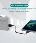Two-Way Parallel Charger With Storage For Neo Battery, 45W PD Rapid Charging Hub powers phone via USB cable.