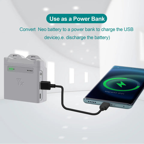 Two-Way Parallel Charger With Storage For Neo Battery, 45W PD Rapid Charging Hub powers phone via USB cable.
