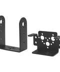 Two-piece black ShareGoo servo mount bracket set for 2-DOF pan and tilt; MG995/MG996 compatible RC robot car/boat.