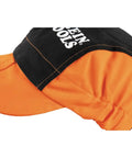 Flame Resistant Welding Cap With Wide Neck Bill Sweat Absorbing Padding FR Cotton Safety Hat For Welders Orange And Black Secure Fit