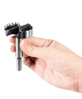 Steel Forstner bit held in hand, part of the Straight Shooting Precision Forstner Bit Set For Woodworking And Carpentry Smoothly Bores Clean Holes In Hardwood Plywood Composites 16 Piece Pro Drill Kit.